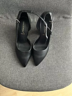 Black Wedge Court Heels Rebel London Size 4 • £3