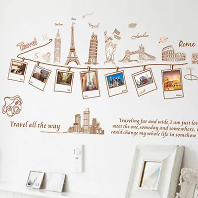 Wall Decal World Map Decal Quote Vinyl Travel All The Way Nursery Decor Art • $5.99