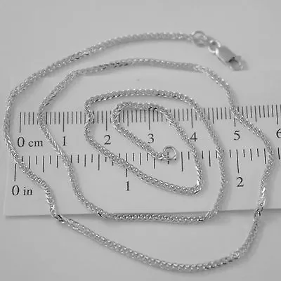 Solid 18k White Gold Chain Necklace 2mm Ear Square Link 23.62 In Made In Italy • $895.08