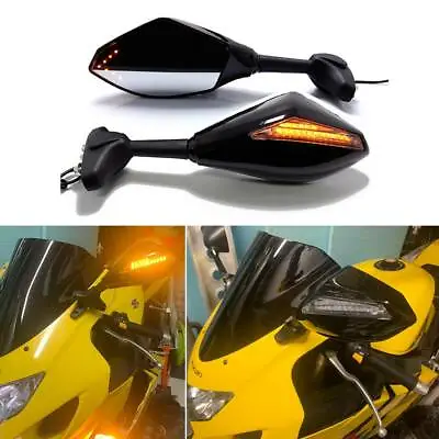 For Suzuki GSXR 600 750 1000 Hayabusa Motorcycle LED Turn Signals Side Mirrors A • $39.88