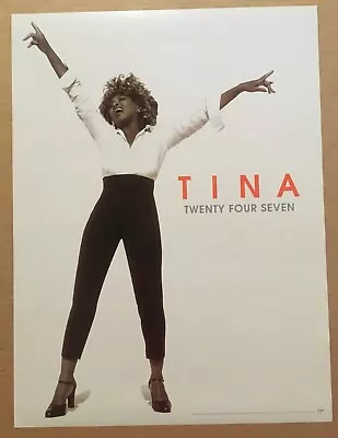 TINA TURNER Rare VINTAGE 1999 PROMO POSTER For Twenty Four Seven CD MINT 18x24 • $34.99