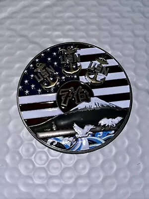 Awesome 3  Navy Chiefs Mess CPO Challenge Coin USS Ronald Reagan (CVN 76) • $54.75
