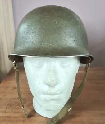 Original WW2 US Army M1 Helmet  Fixed Bail Front Seam & Firestone Liner • £310