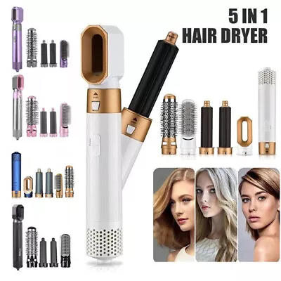 5 In 1 Electric Hair Dryer Blow Hair Curler Set Detachable Styler Hot Air Brush • £17.99