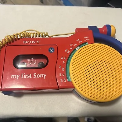 Vintage   My First Sony   Radio Cassette Player CFM-2500 For Parts Or Repair • $38.99
