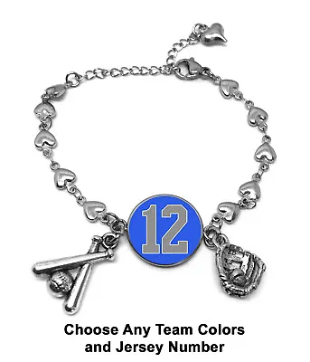 $19.99 • Buy Softball Bracelet (choose Any Team Colors And Jersey Number)