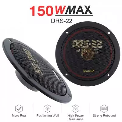 6.5 Inch Car Door Speakers 150 Watts (Pair) Full Range Tweeters Coaxial 4OHM • $19.73