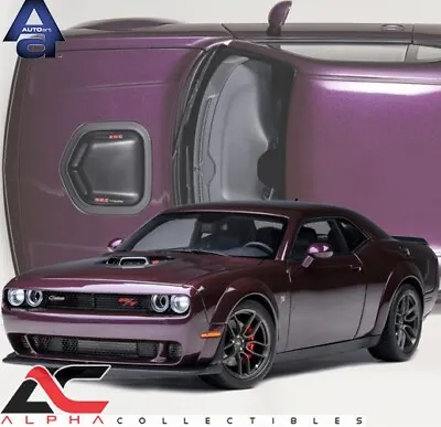 Autoart 71771 1:18 Dodge Challenger R/t Scat Pack Widebody 2022 (hellraisin) • $209