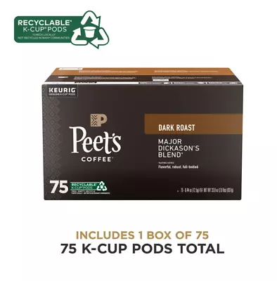 Peet's Coffee Major Dickason's Blend - Dark Roast Coffee 75 K-Cup Pods • $38