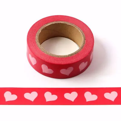 £3.30 • Buy Red Heart Washi Tape Decorative Pink Valentine's Love Paper Masking Tape