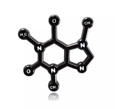 Caffeine Molecule Enamel Pin • $9.99