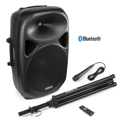 Active Karaoke Speaker Set With PA DJ Microphone And Stand Bluetooth SPS15A 15  • £195