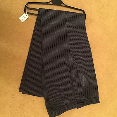 Masonic Mens Stripe Trousers. 28” Waist. 30” Inside Leg. Black And Grey Stripe. • £20