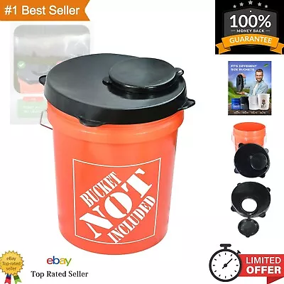 Weather-Resistant Black Rubber Lid With Easy Pour Spout For Bucket - Fits 5-G... • $31.79