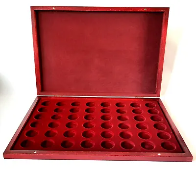 Luxury Presentation Wooden Case 48 Silver Gold Coins 27.5 Mm Storage Display Box • £32.95