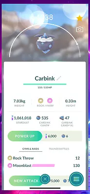 $3 • Buy 2x Carbink - Pokemon Go - 