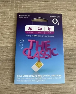 O2 Sim Card New Sealed Classic NEW 2025 Sim Pay As You Go 02 2023 2G 3G 4G 5G • £0.99