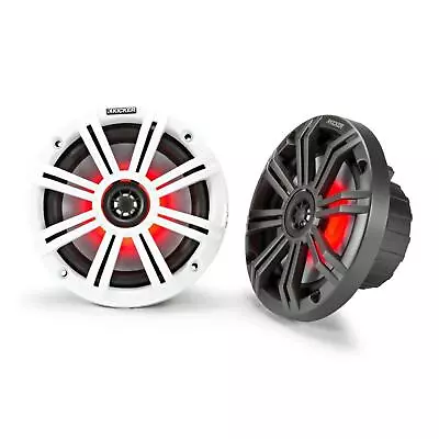 Kicker Marine KA45KM654L Speakers KM 6.5  Coaxial White & Charcoal LED Grills • £209