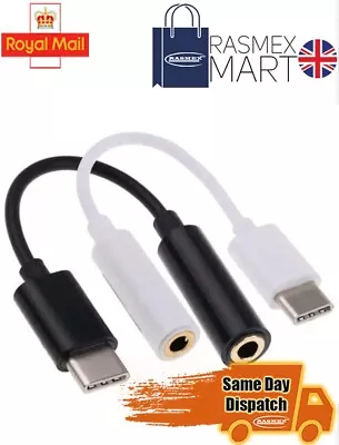 USB Type C To 3.5mm AUX Audio Headphone Jack Cable Adapter For All Type C Ports • £2.99