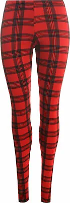 Women's Ladies Full Length Multi Print Leggings Stretch Casual Pants Size 8-26 • £7.49
