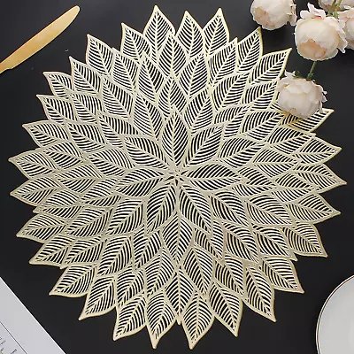 $22.06 • Buy Placemats Set Of 6, Round Hollow Out Flowers Place Mats For Dining Table Mabbcoo