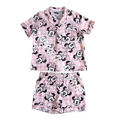 Licensed Girls Disney Minnie Mouse Short Pyjamas Pjs Age 2-8 Years Shortie PJ • £6.99