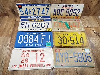 BARN/JUNK YARD FIND 70'S-00'S Vintage Lot Of 8- MIXED STATES License Plates - • $10.50