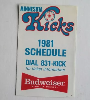 1981 Minnesota Kicks Soccer NASL Schedule Budweiser Beer -  • $9.99