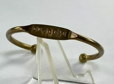 Brass 99.9 * Solid Cuff Style Childs Bracelet * Vintage 1980's Jewelry • $7.49