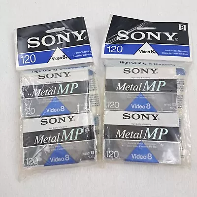 SONY Video 8 Metal MP 8mm Video Cassette Tapes 2 Packages (4 Tapes) • $14.99