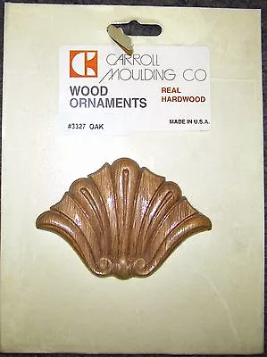 Fan Rosette Wood Applique In  Real Oak.  4  X 3 1/8  X 3/16  • $9.53