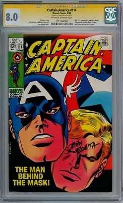 Captain America #114 1969 Cgc 8.0 Signature Series Signed John Romita Sr Marvel • £499.95