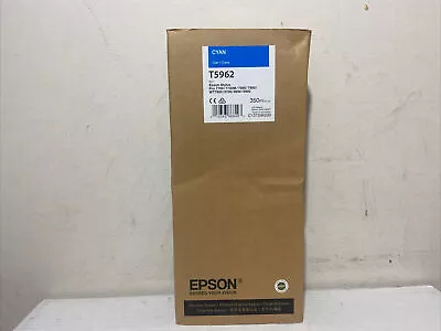 Genuine EPSON T5962 Cyan Ink 350ml For Stylus 7700/7890/7900/9890/9900 Exp: 2017 • $35