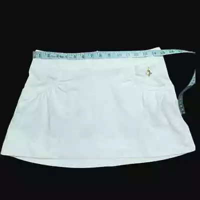 Baby Phat White Micro-Mini Skirt With Gold Logo Size 3 • $32