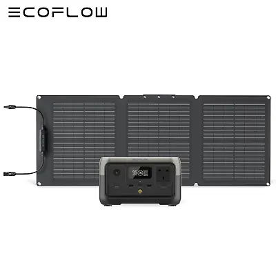 ECOFLOW River 2 Power Station 256Wh 300W Portable Generator With 60W Solar Panel • £358