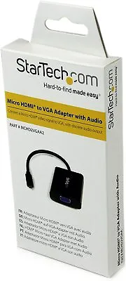 Startech Micro HDMI To VGA Adapter Converter With Audio Part Number: MCHD2VGAA2 • $19.99