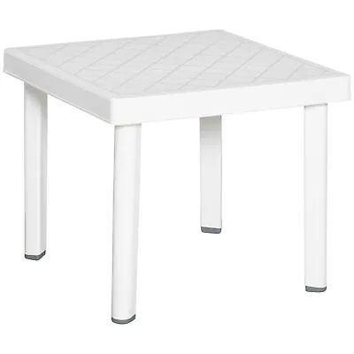 Outsunny Garden End Table Outdoor Square Accent Coffee Table For Drink Snack • £20.99