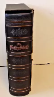 Antique German Martin Luther Leather Bible • $55