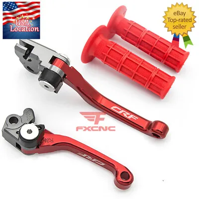 For Honda CRF250X 2004-2017 CRF450X 2005-2017 Brake Clutch Levers Logo Grips CNC • $42.21