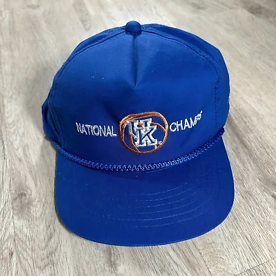 Vintage 1996 Kentucky Wildcats Hat Snapback College Basketball Blue Youngan Cap • $24.30