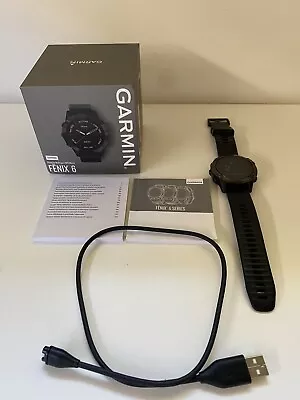 Garmin Fenix 6 Sapphire 47mm Case With Silicone Band GPS Running Watch • $310