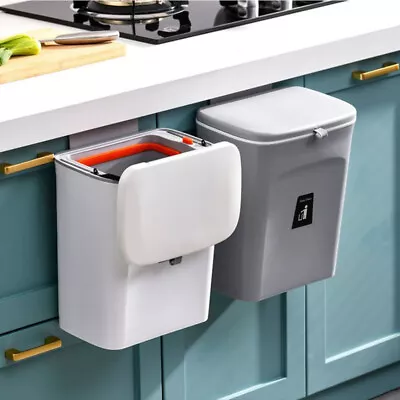 Kitchen Waste Bin Trash Bin With Lid Small Hanging Bin Countertop Or Under Sink • £9.95