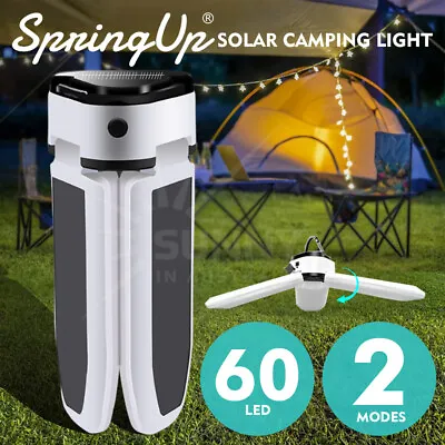 $18.97 • Buy Solar Camping Lights Tent Lamp LED Lantern USB Rechargeable Outdoor Light Hiking