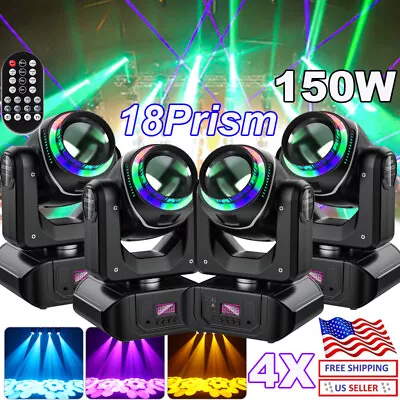 150W LED Moving Head Lights 18Prism RGBW Gobo Beam Stage Spot Light DJ Disco DMX • $429.99