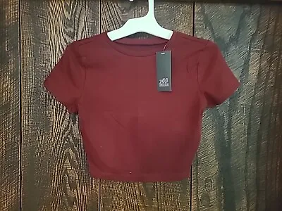 Wild Fable XSmall Burgundy Women's Short Sleeve Cropped T-Shirt • $2.50