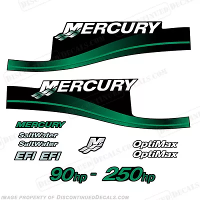 Fits Mercury 90hp - 250hp Decals - Custom Color Green • $109.95