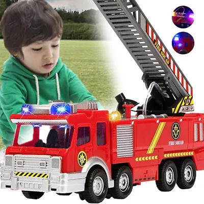 £10.89 • Buy Toys For Kids Fire Engine Truck Toy With Light Sound Fire Safety Cars Boy Gift