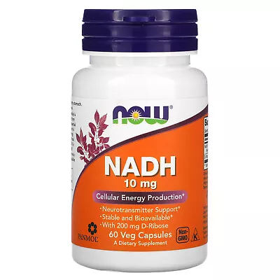 Now Foods NADH 10 Mg 60 Veg Capsules GMP Quality Assured • $32.49