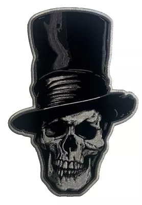 Skull With Large Hat X-large Back Biker Patch Iron On 15x10 Inch • $9.99