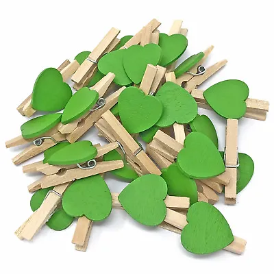 Mini Heart Shape Wooden Clothes Peg Craft For Shabby Chic Vintage Wedding 15mm  • £27.49